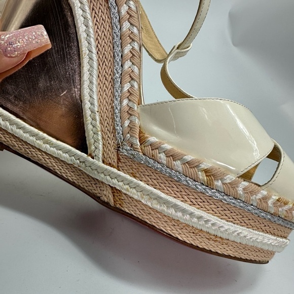 Christian Louboutin Marina Liege 140mm Espadrille Wedge sandals size 11 - Picture 14 of 15